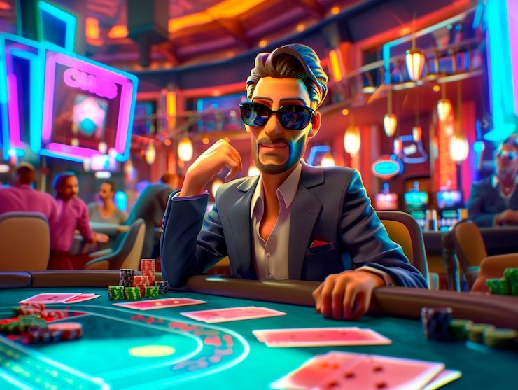 Antarmuka permainan Blueprint Gaming menampilkan gulungan colorful dengan simbol-simbol tematik